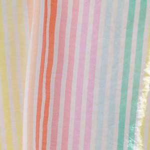 Multi-Color Stripes Ruffle Sleeve Blouse
