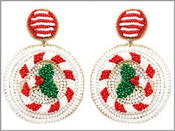 Round Candy Cane Swirl Earrings