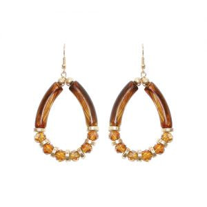 Brown & Tan Crystal Earrings