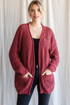 Chunky Knit Cardigan Sweater