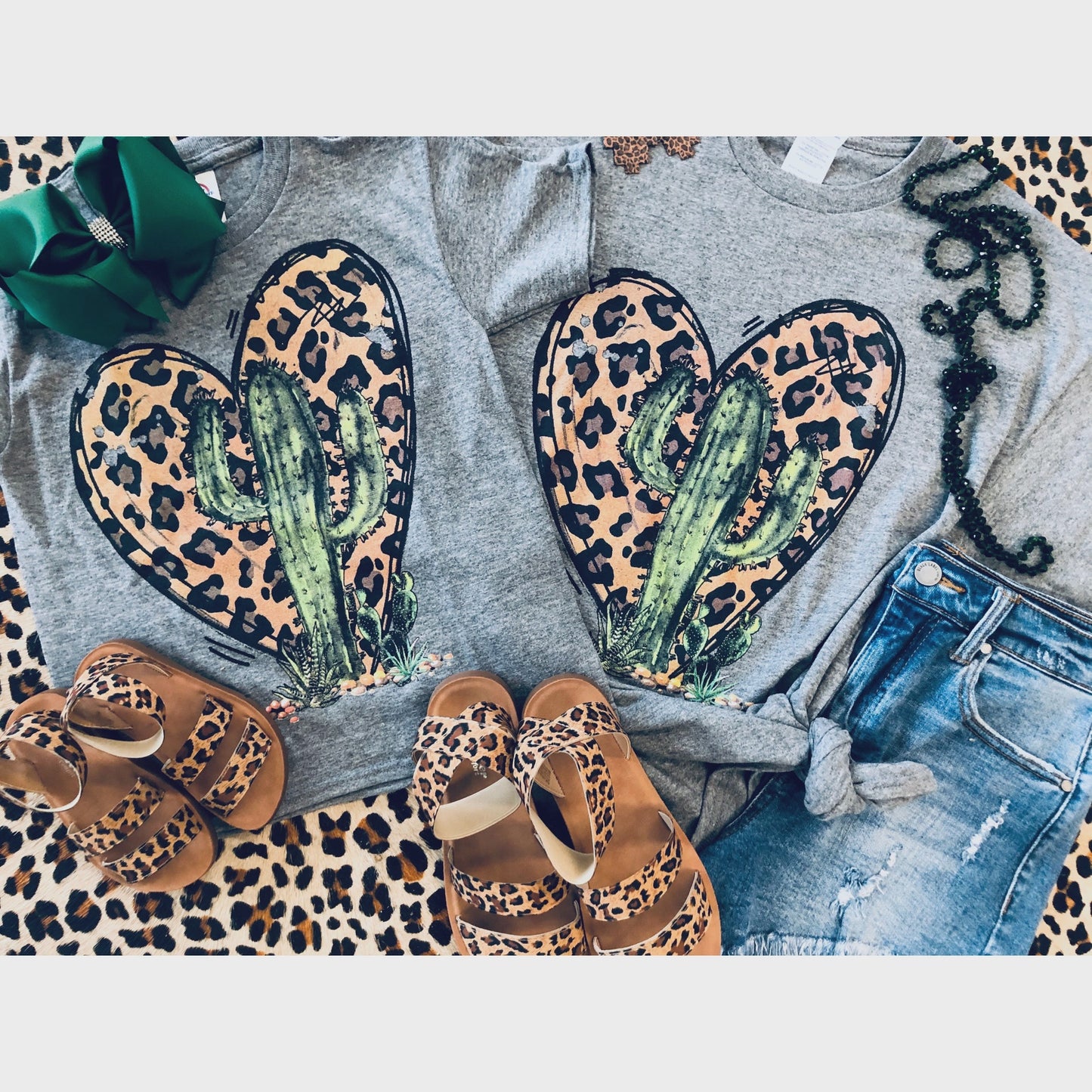 Leopard Heart Cactus Tee
