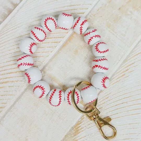 Sports Beaded Keychain