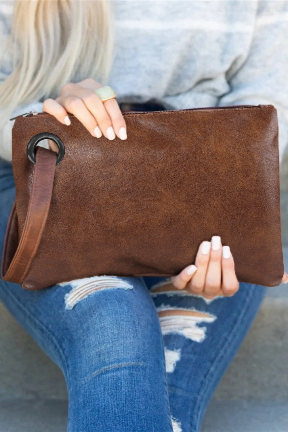 Brown Oversized Clutch