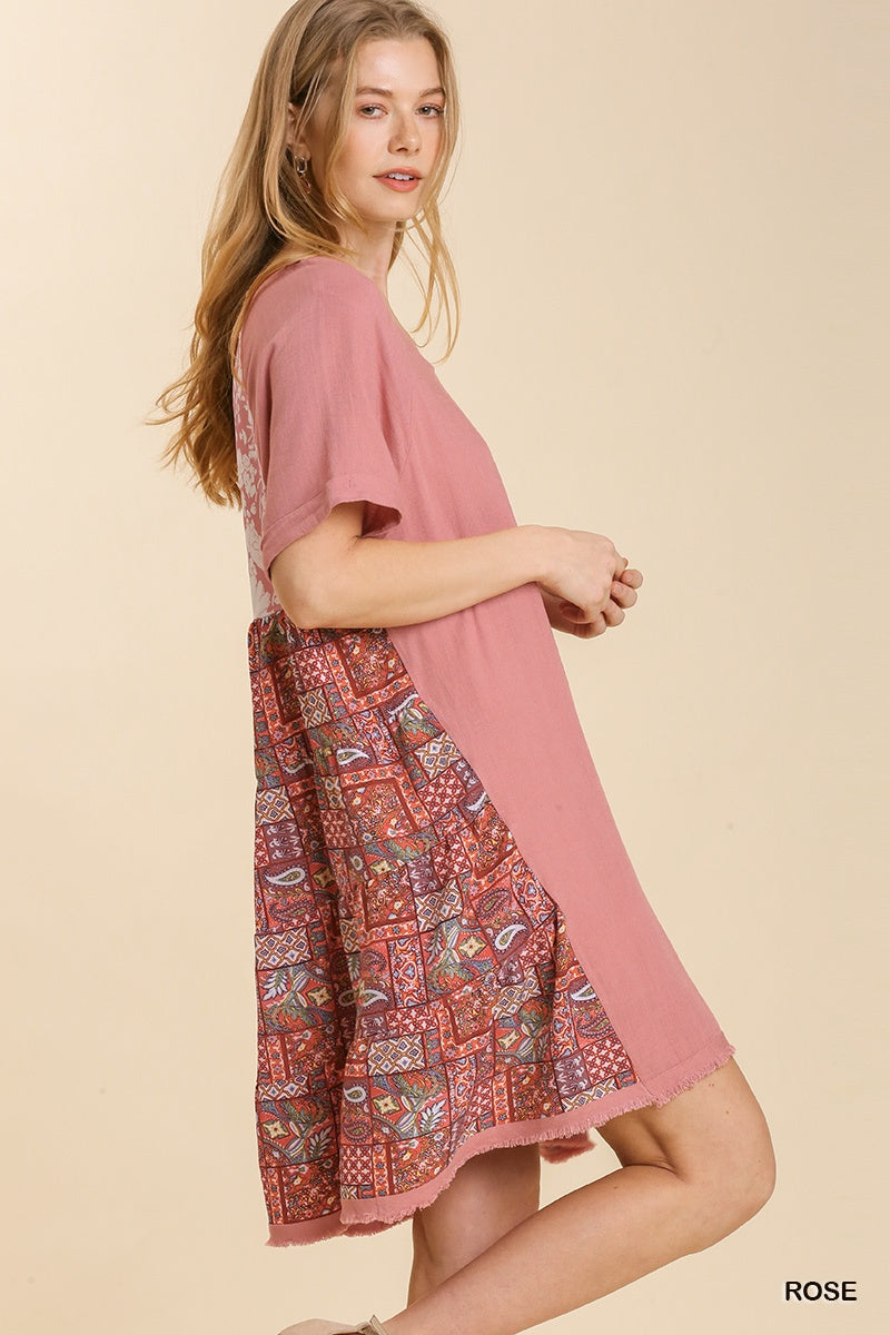 Rose Dress with paisley back