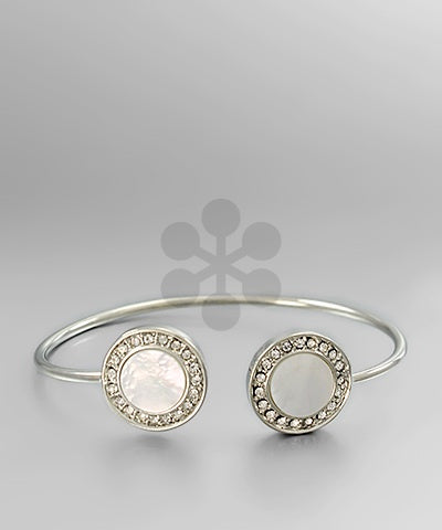 Silver Cuff Bracelet w/ Circle Details
