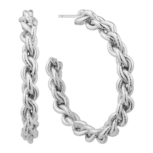 Metal Chain Link Hoop Earrings