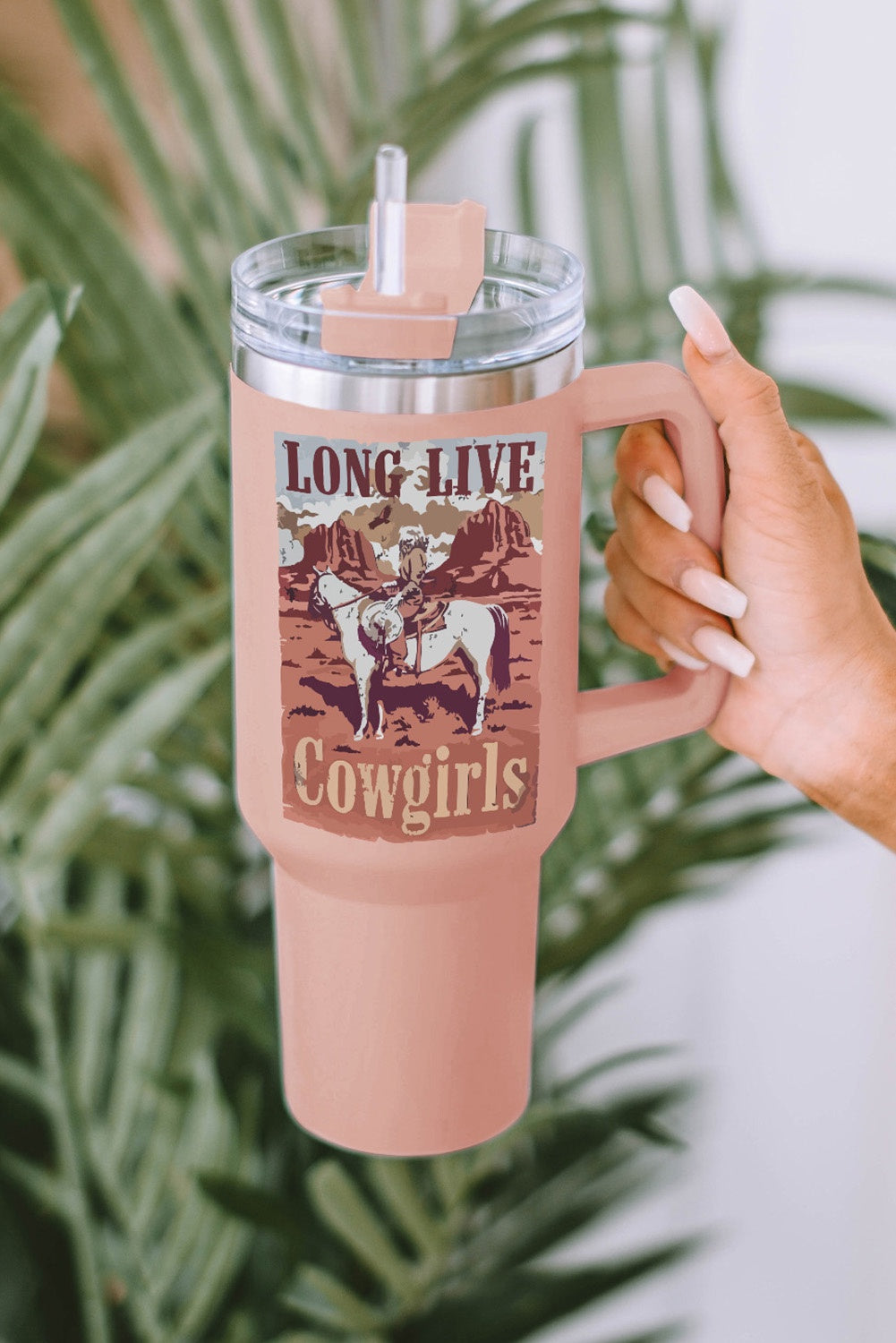 Pink Western Cowgirl Stainless Steel Cup