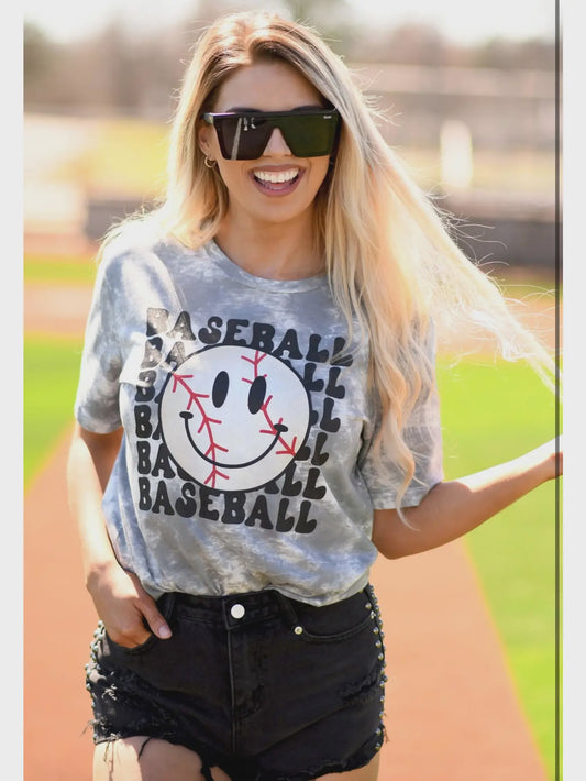 Smiley Baseball tee