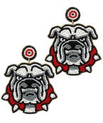 Beaded Bulldog Dangle Earrings