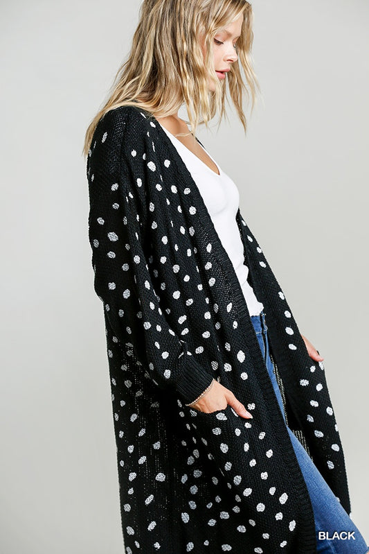 Black polk dot cardigan