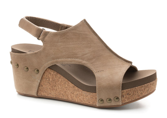 Taupe Smooth Corky Wedge