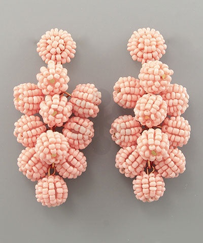 Seed Bead Ball Cluster Earring