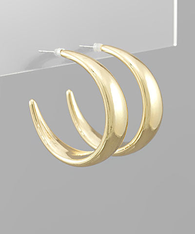 Flat Tube Hoop Earrings