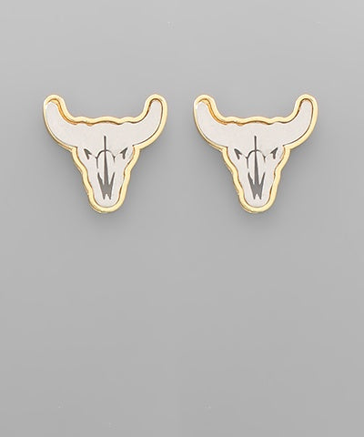 Bull Head Skull Earrings