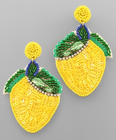 Lemon Sequin Earrings