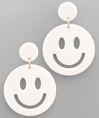 Acrylic Smiley Face Earrings