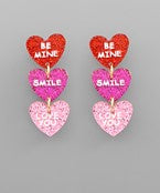 Be Mine 3 Hearts Earrings