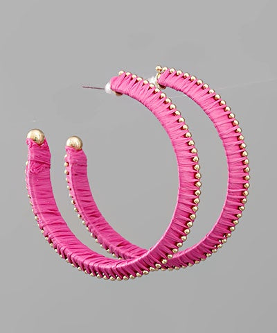 Pink & Gold C-Hoop Earrings