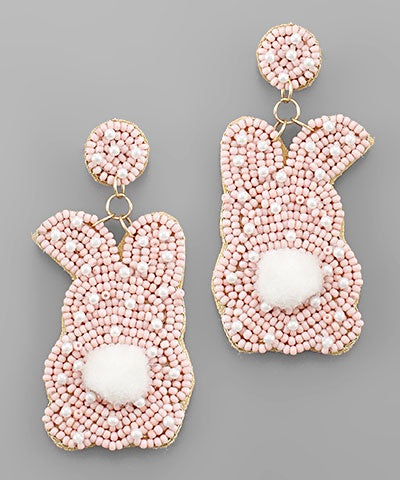 Beaded Bunny Earrings