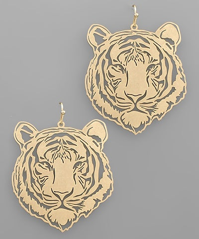 Metal Tiger Earrings