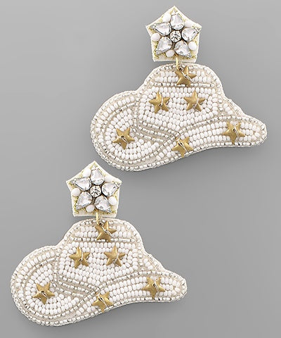 Beaded Star Cowboy Hat Earrings