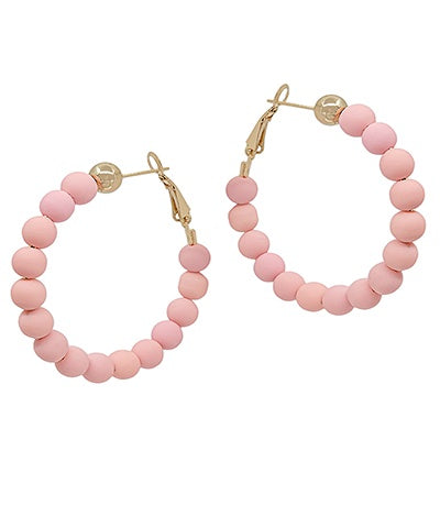Baby Pink Small Clay Beads Earrings