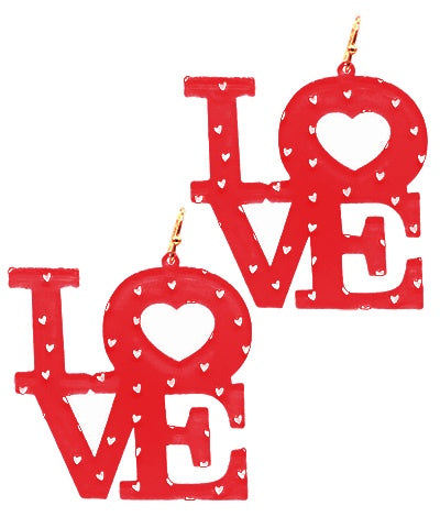 Red LOVE Letters Earrings