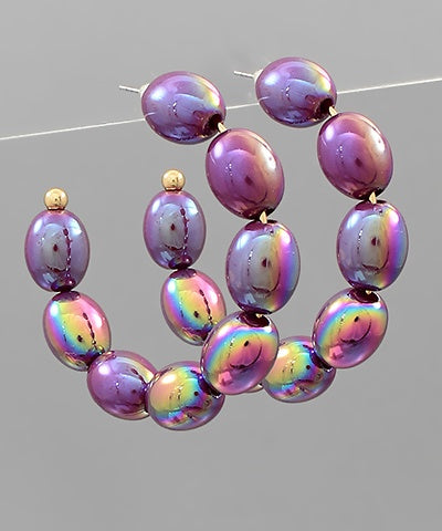 Acrylic Beads Hoop Earrings