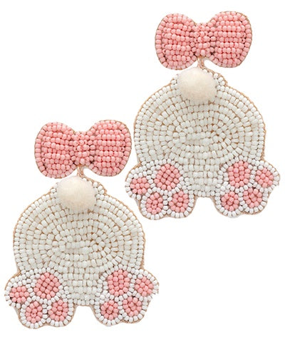 Beaded Bunny Butt Earrings