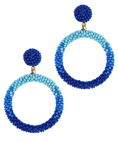 Ombre Seed Bead Circle Earring