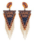 Clemson Glitter Flag Earrings