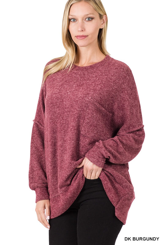 Oversized Pocket Sweater w/ Back Seam