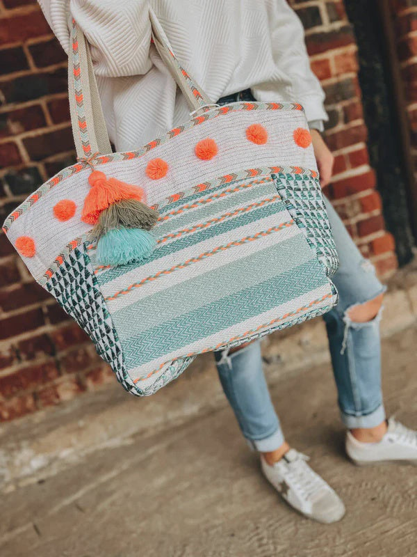 tote with tassels