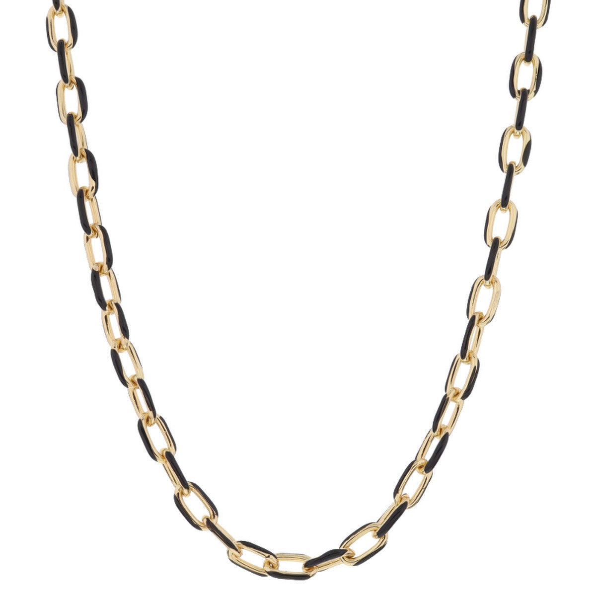 Black Enamel Cable Chain Necklace