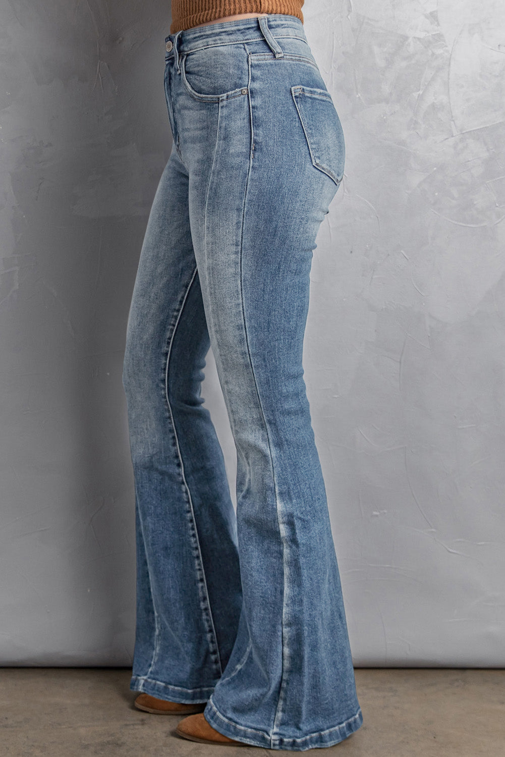Light Wash Extra Seam Flare Jeans