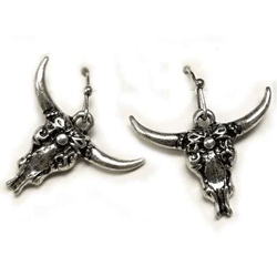Small Metal Bull Head Earrings