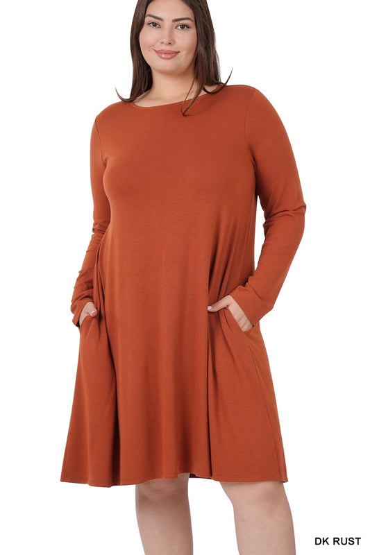 Long Sleeve Fit & Flare Dress