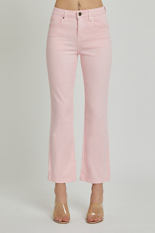 Soft Pink High Rise Straight Pants