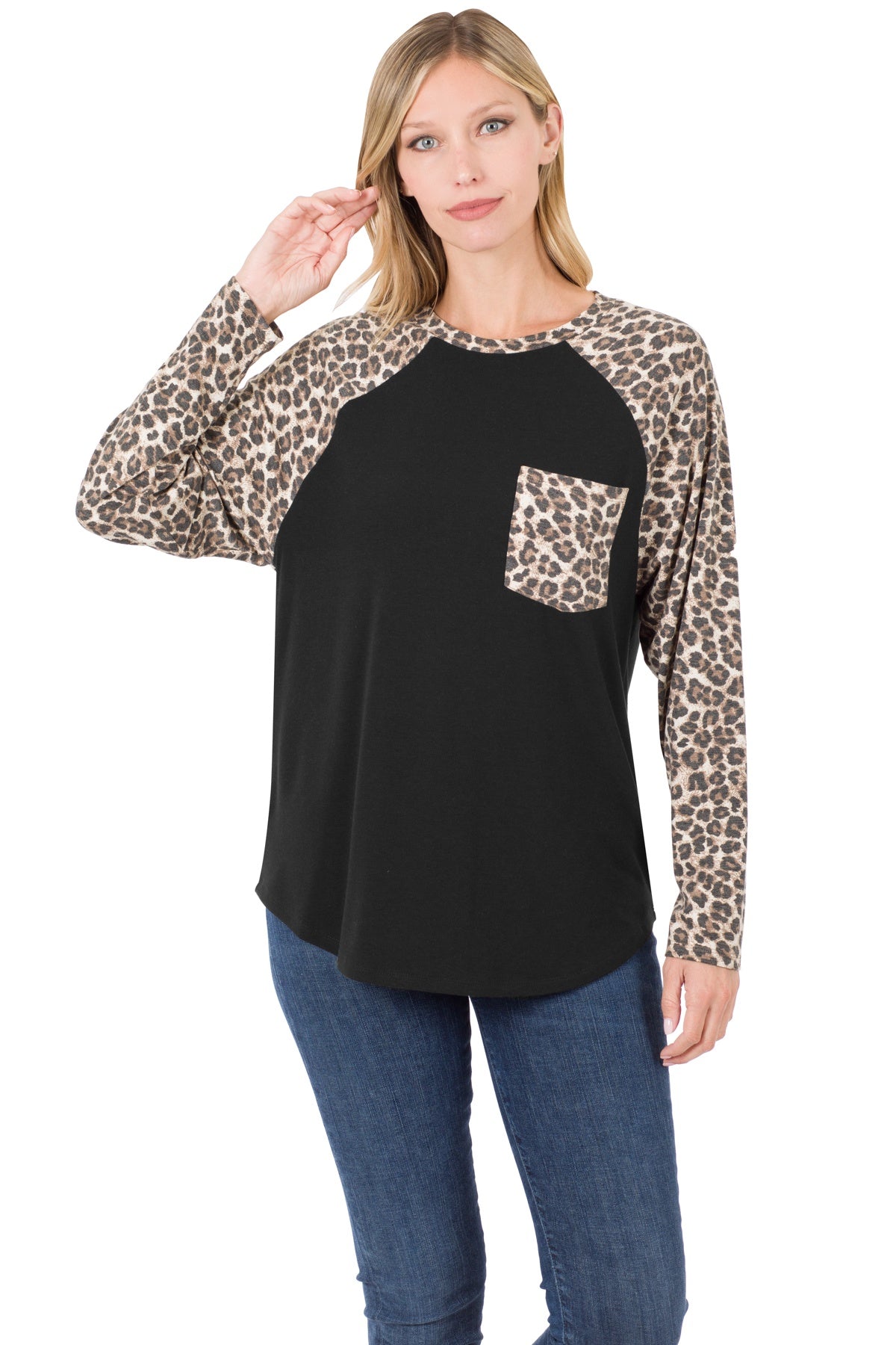 Leopard Long Sleeve w/ Pocket Shirt