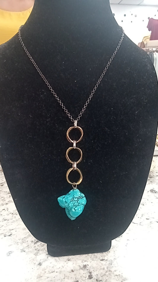 Turquoise Stone Long Necklace