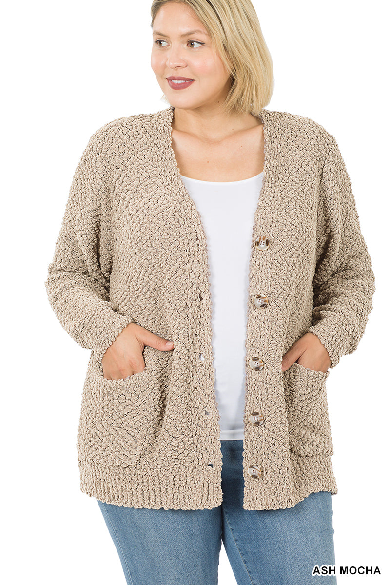 Popcorn Cardigans w/ Buttons