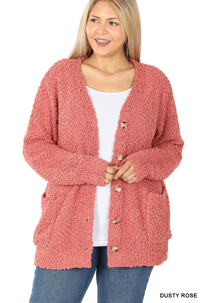 Popcorn Cardigans w/ Buttons