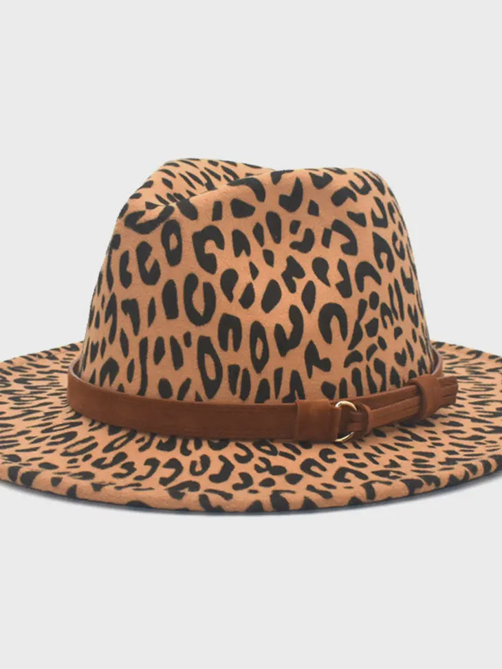 Leopard Print Fedora Hat