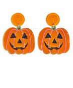 Acetate Pumpkin Dangle Earrings