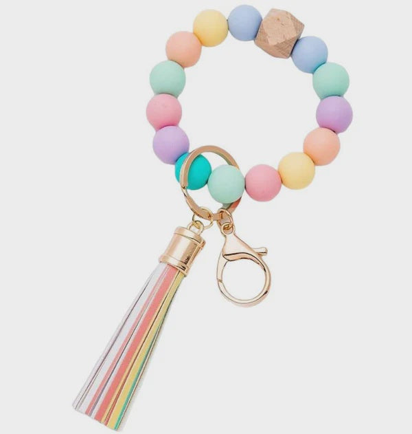 Beaded Silicone Keychain