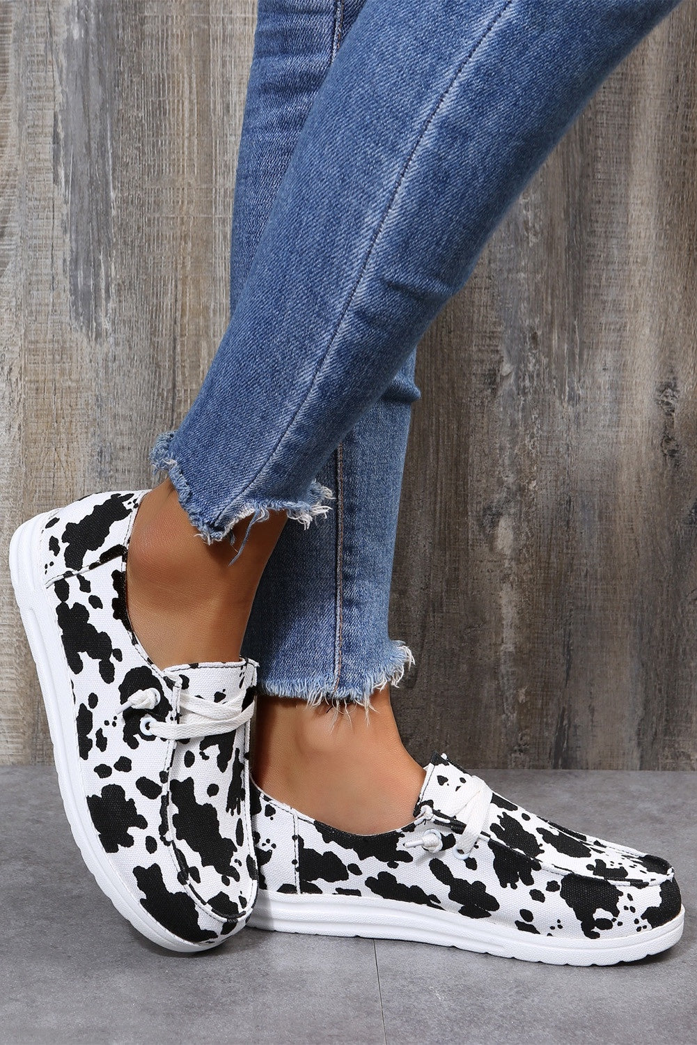 Cow Print Slip on Sneakers