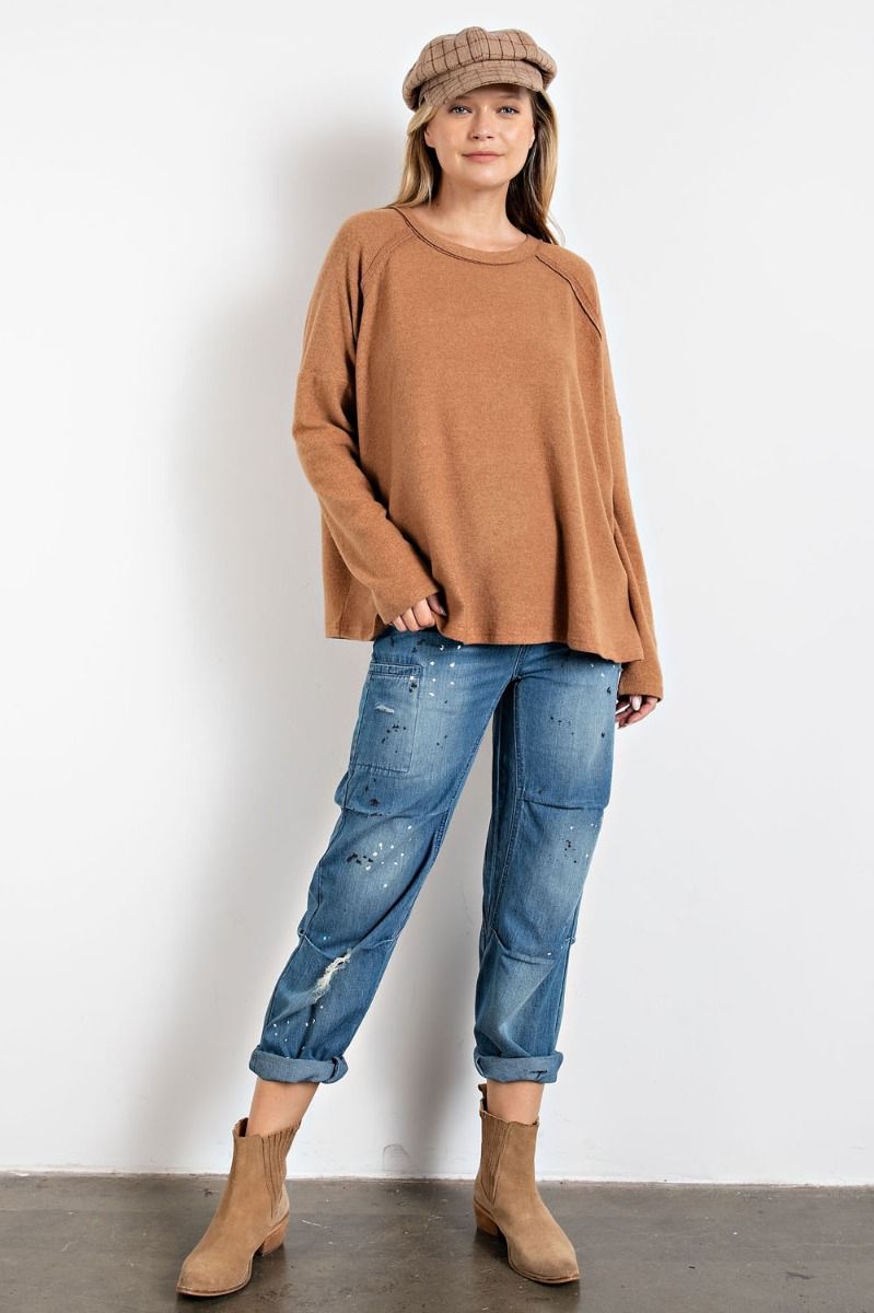 Fleece Knit Casual Sweatshirt