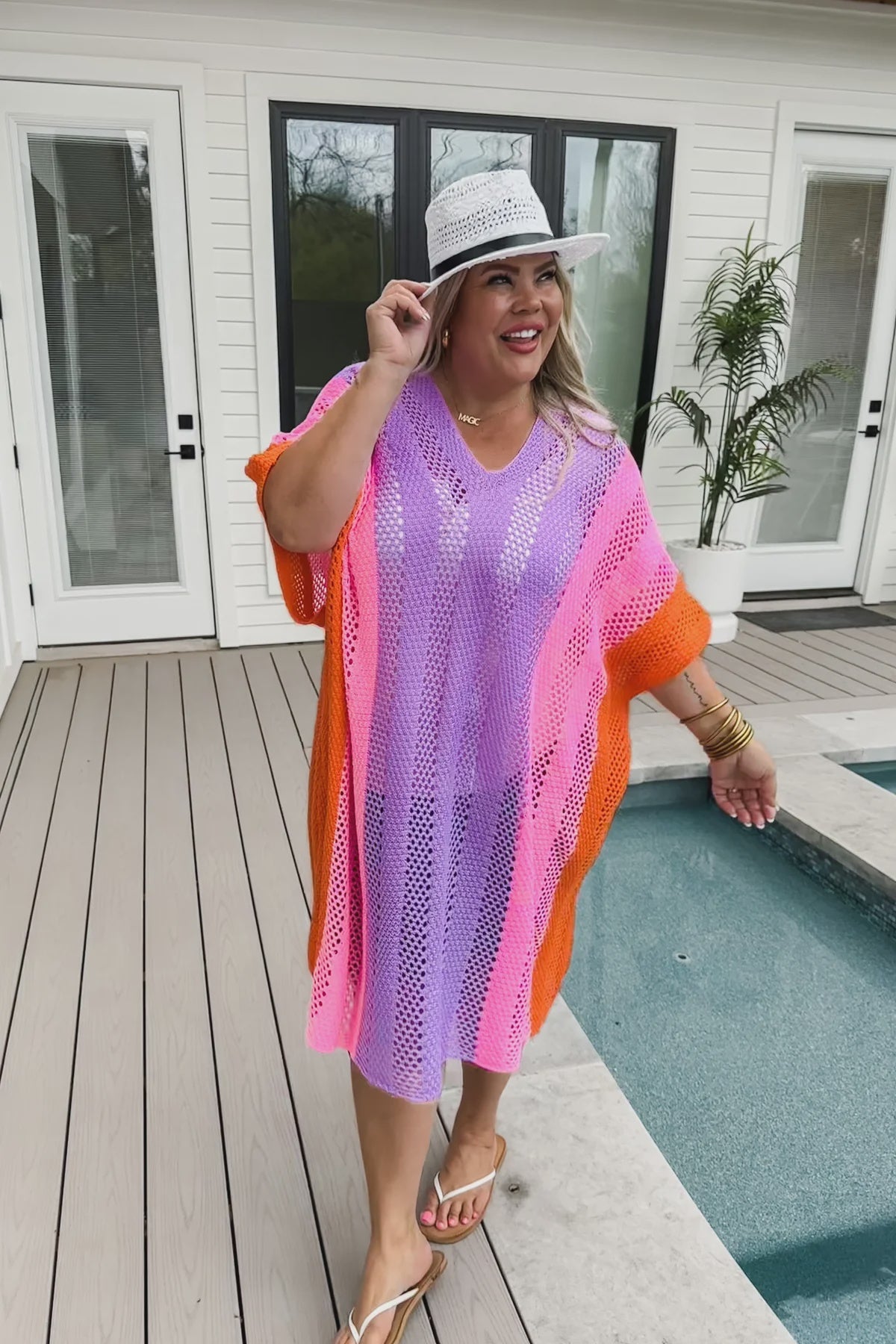 Pink & Purple Crochet Coverup