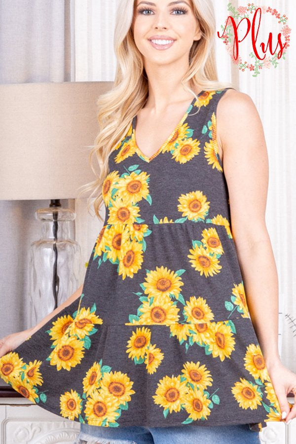 Sunflower Tiered Tank Top